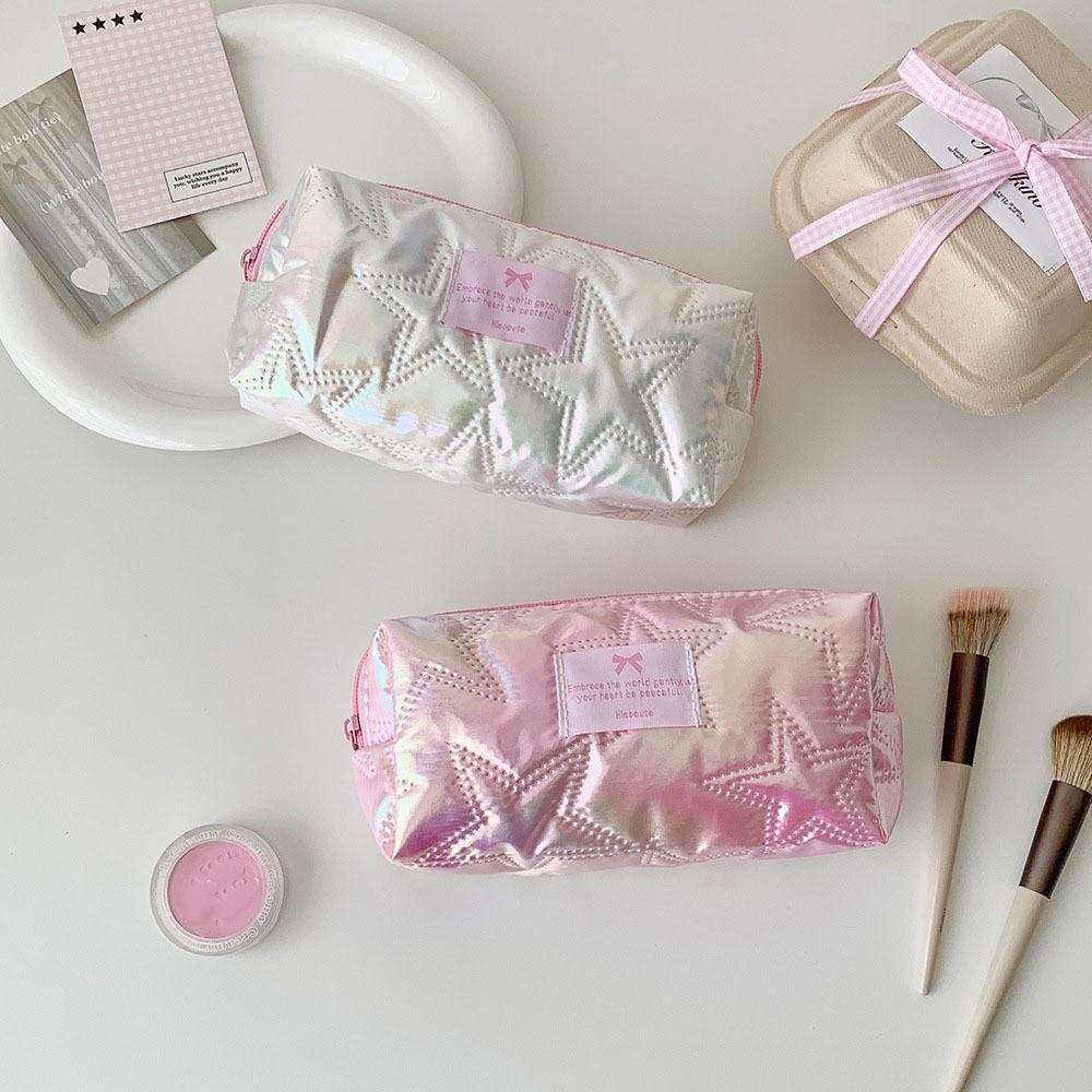 Glossy Star Stationery Bag Korean Style Makeup Bag Sweet Pencil Pouch Kids Children