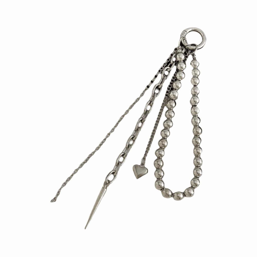 

Tassel Chain Bag Pendant Star Rivet Peach Heart Key Ring Gifts Pearl Beadeds Keychain Women Style D