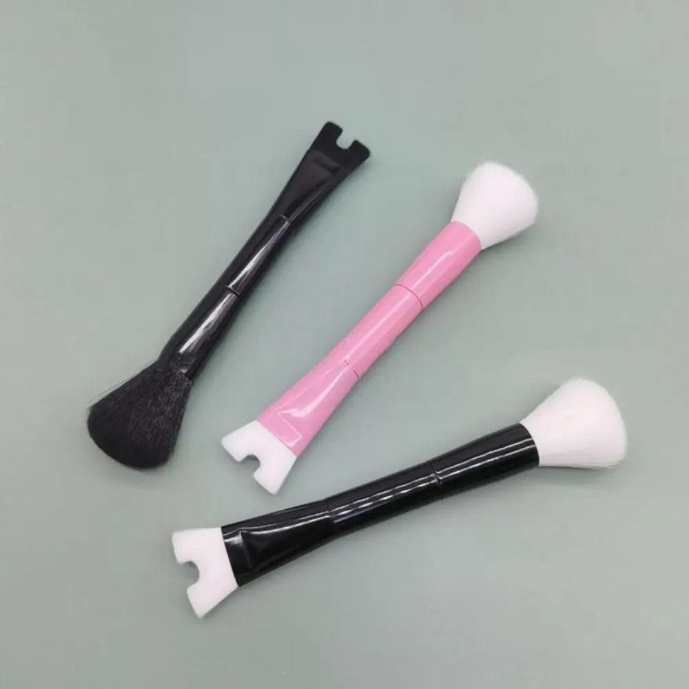 2Pcs Double Head Nose Contour Brush Set Portable Cosmetic Brush Kit Eyeshadow Powder Brush  Women