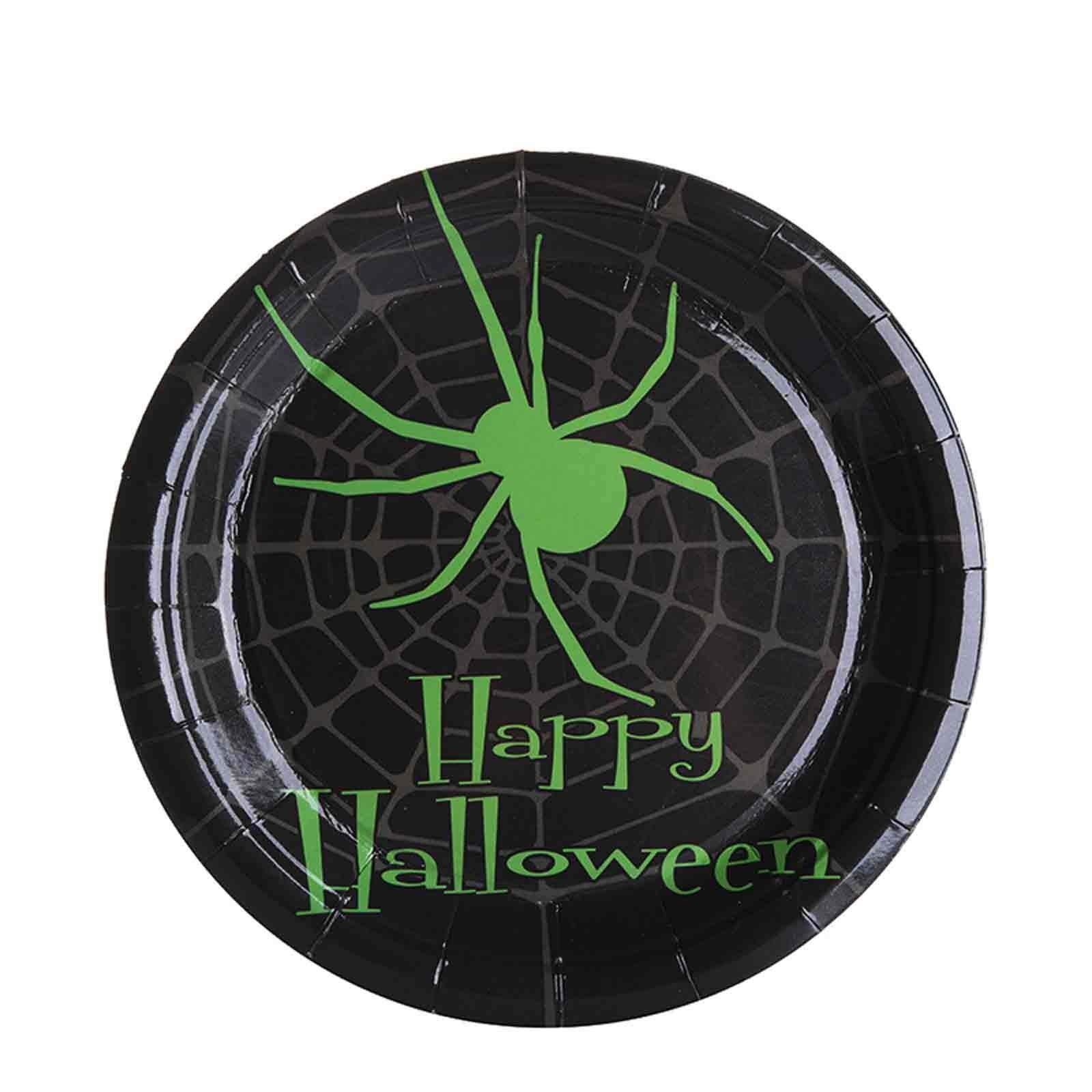 

Бумажные тарелки на Хэллоуин. Одноразовые бумажные тарелки. Товары для вечеринок на Хэллоуин. 18.5X18.5CM чёрный