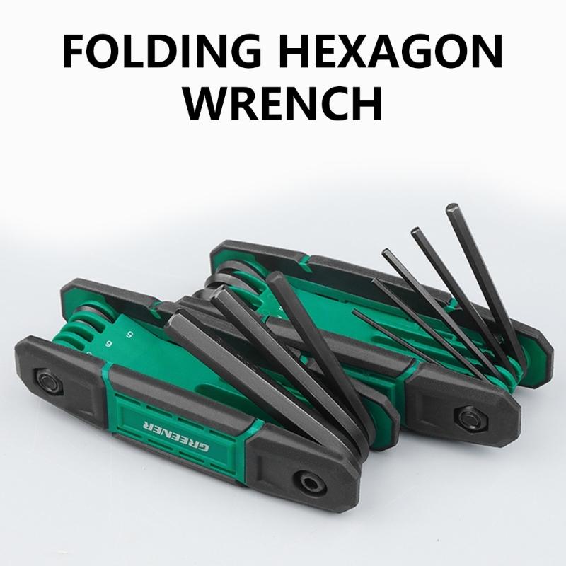 Folding Wrenches Set Hex Key Set Included Portable Key Set for Basic Home Repair Applications Easy Storage Applications