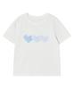 Loginaenloji Silver Dot Heart Patch Cotton T-Shirt White