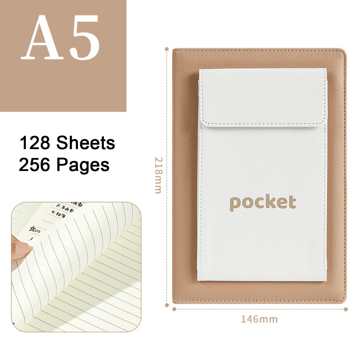 

Тетрадь для записей в кожаном переплете формата А5, книга для записей деловых встреч, дневник, утолщенный офисный блокнот, тетрадь для выписок, 128 листов, 256 страниц A5