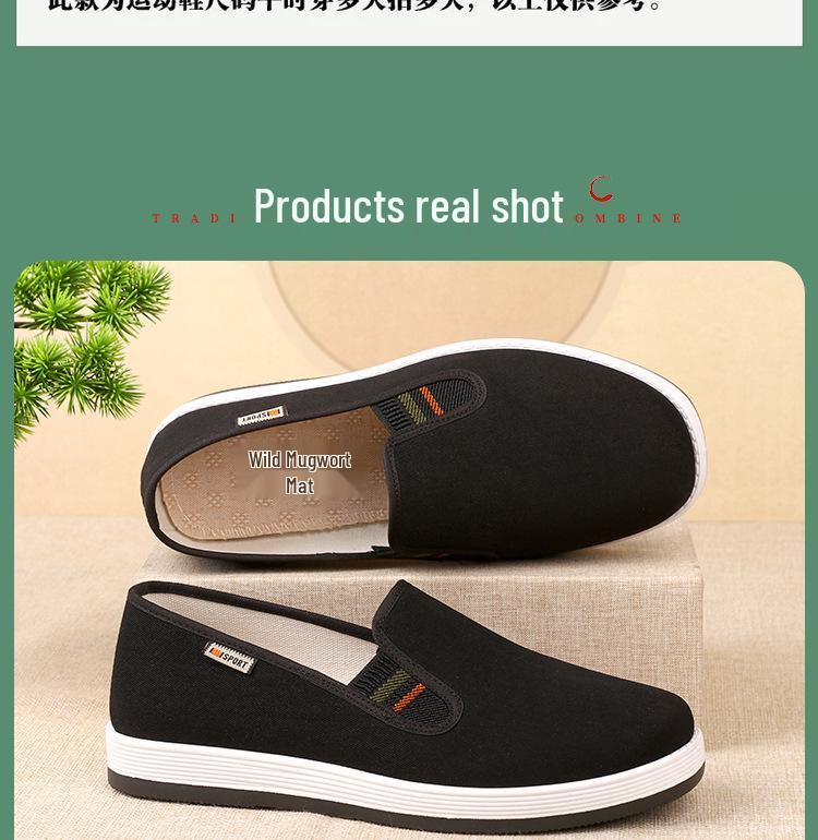 Beifuß Deodorant Alte Pekinger Stoffschuhe: Atmungsaktive, weiche, rutschfeste, verschleißfeste Slipper für Damen und Herren.
