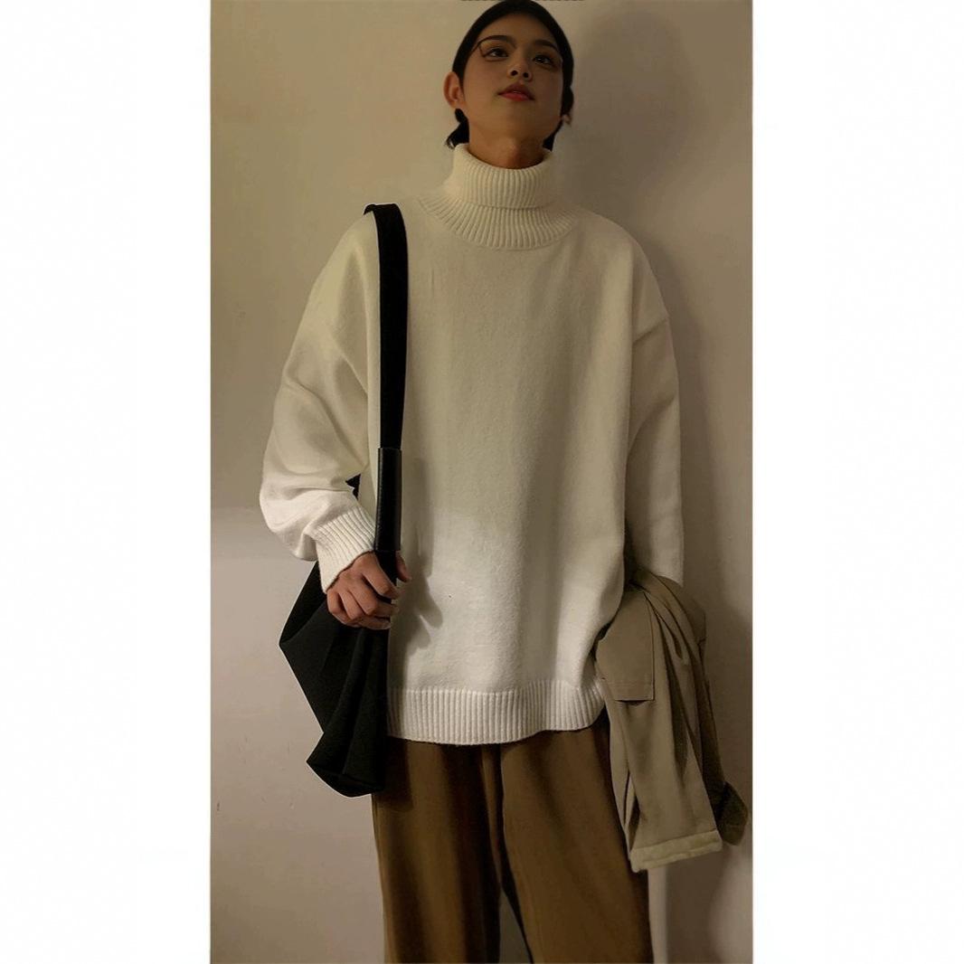 

Men s Japanese Retro High-End Turtleneck Sweater - Autumn/Winter Warm Knitwear, Korean Style, Unisex. XL білий