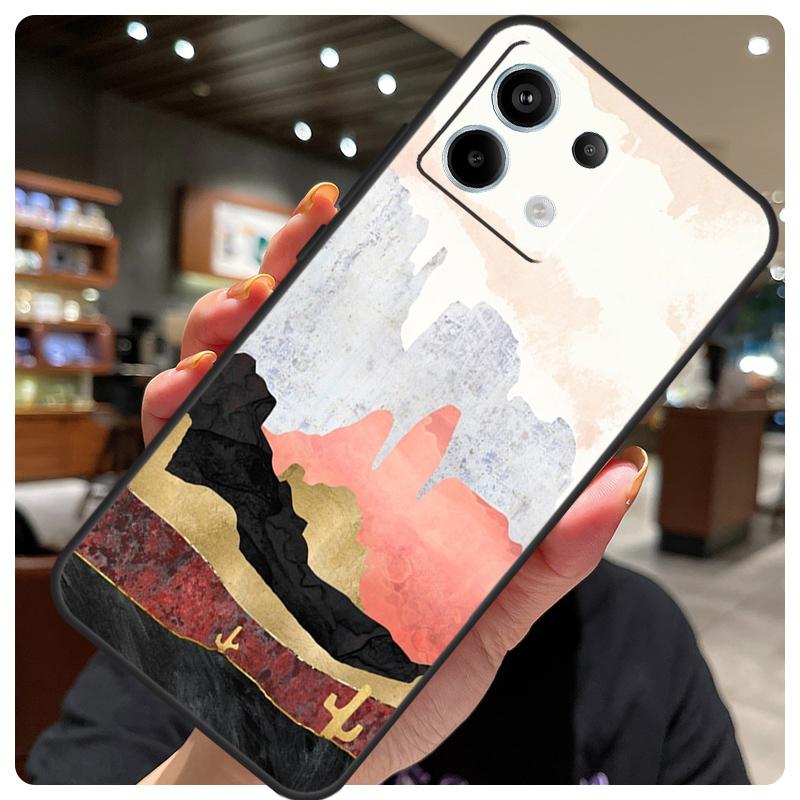 Gold Landscape Painting Case For Xiaomi Redmi Note 14 10 13 12 11 15 Pro Plus Cover For Redmi 15 15C 12C 13C 14C 10C