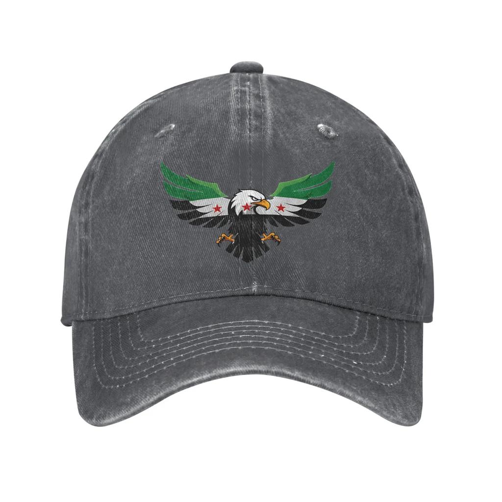 Herren Damen Adler von Syrien 2025 Print Hut Klassische verwaschene Jeans Baseballkappe Verstellbar