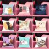 Cat Print Decorative Pillow Cover Car Sofa Square Cushion Pillow Cover