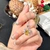 Natural crystal stone firefly pendant whole body s925 sterling silver necklace women's high-end ice flower cut colorful treasure pendant daily gift
