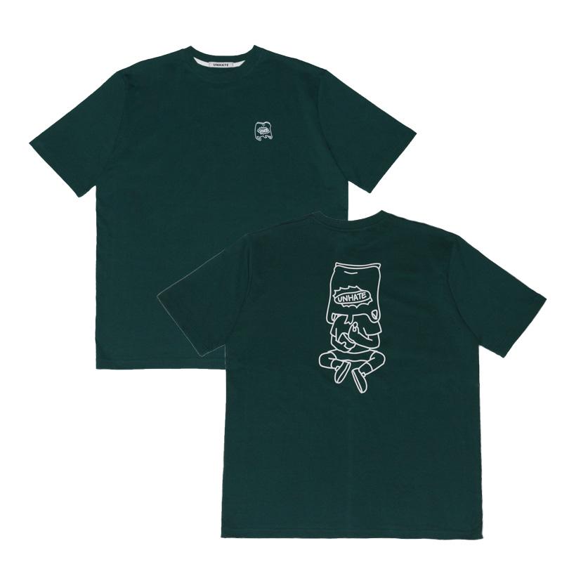 Unhate Line Border Graphic Tee Green/M