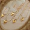316L Stainless Steel Heart Flower Pearl Necklace Earrings Set For Women Fashion Jewelry Set Waterproof Bijoux Femme
