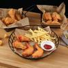 Mini Square Fry Basket Metal French Fries Chips Holder With Handle Desk Food Presentation Mesh Basket Kitchen Accessories Tools