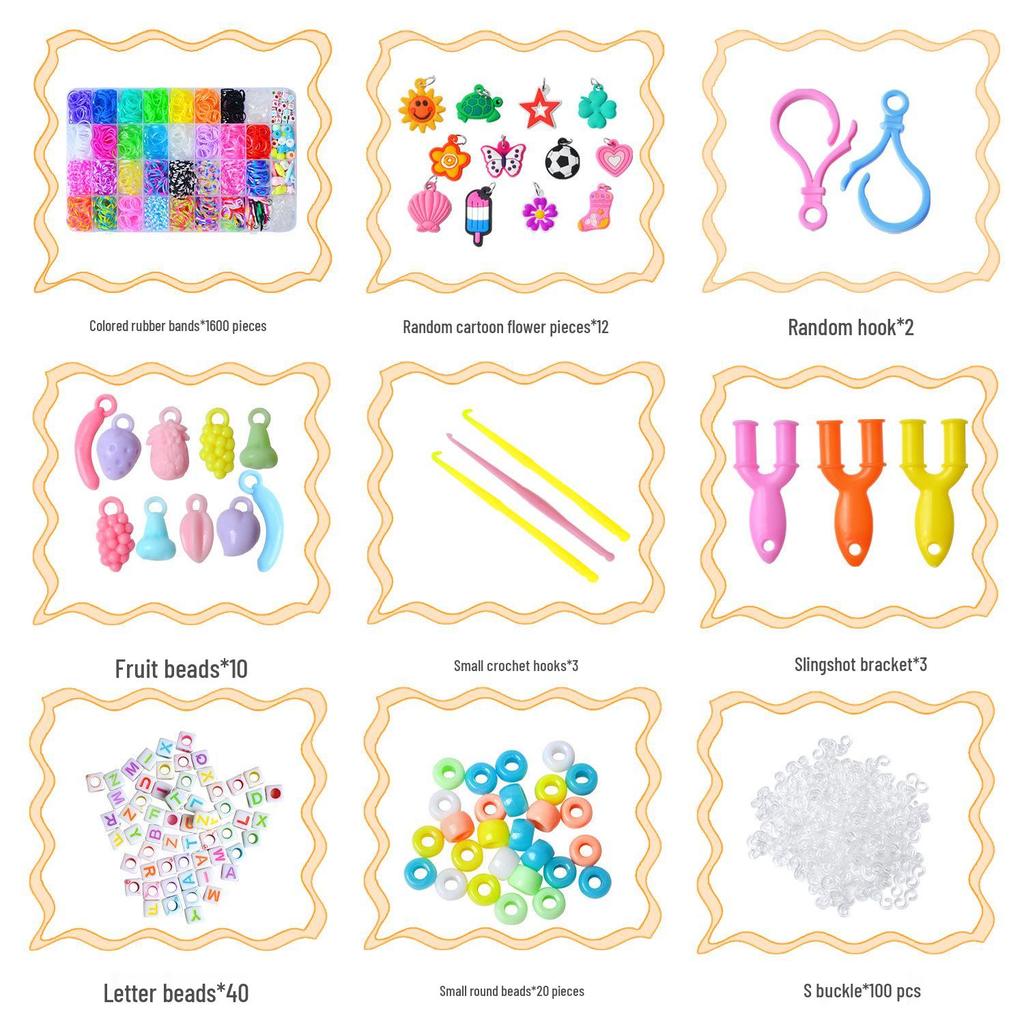 36-Grid Loom Kit: 1600 Rainbow Bands & Weaving Tools for DIY Educational Children's Bracelet Crafts