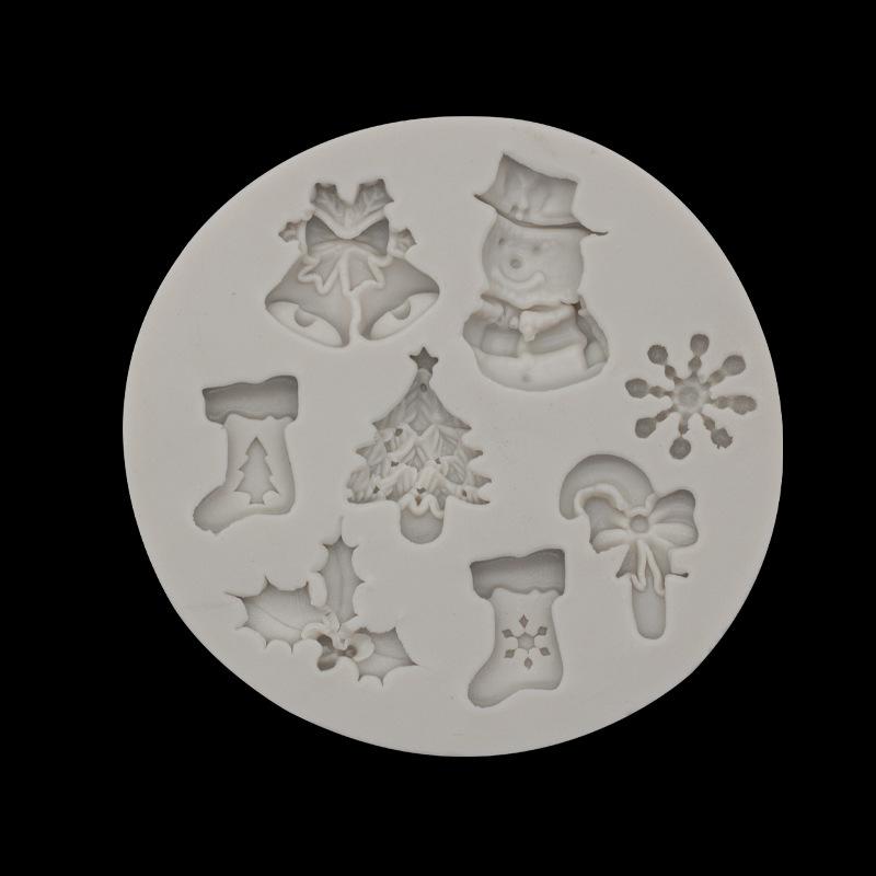 Snowman Snowflake Cake Mold Christmas Series Fondant Silicone Mold