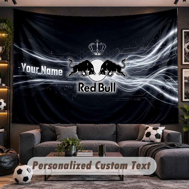 Wall Hanging Tapestry Custom NameRB Leipzig FC Pattern Personalized Printed Fabric Wall Decor