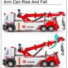 1:32 Double Hook Obstacle Clearing Car Garbage Truck Model Toy Metal Diecast Pull Back Engineering Vehicle Models Boys Gifts