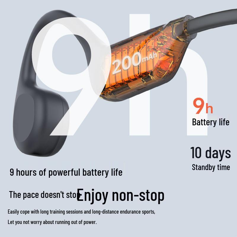 S1 True Bone Conduction Bluetooth Earphones - IPX5 Waterproof, 9h Battery, Ideal for Running & Cycling.
