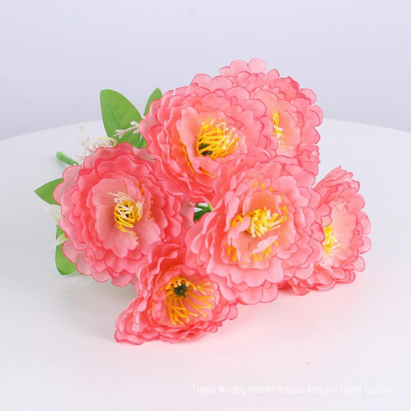 Set de 7 flori artificiale de bujor mic pentru decorarea casei si exterioare