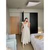 Brother Nan Chubby French Style High Sense Polka Dot Dress Women Summer New Plus Size Waist Hugging Slimming Split Long Dress