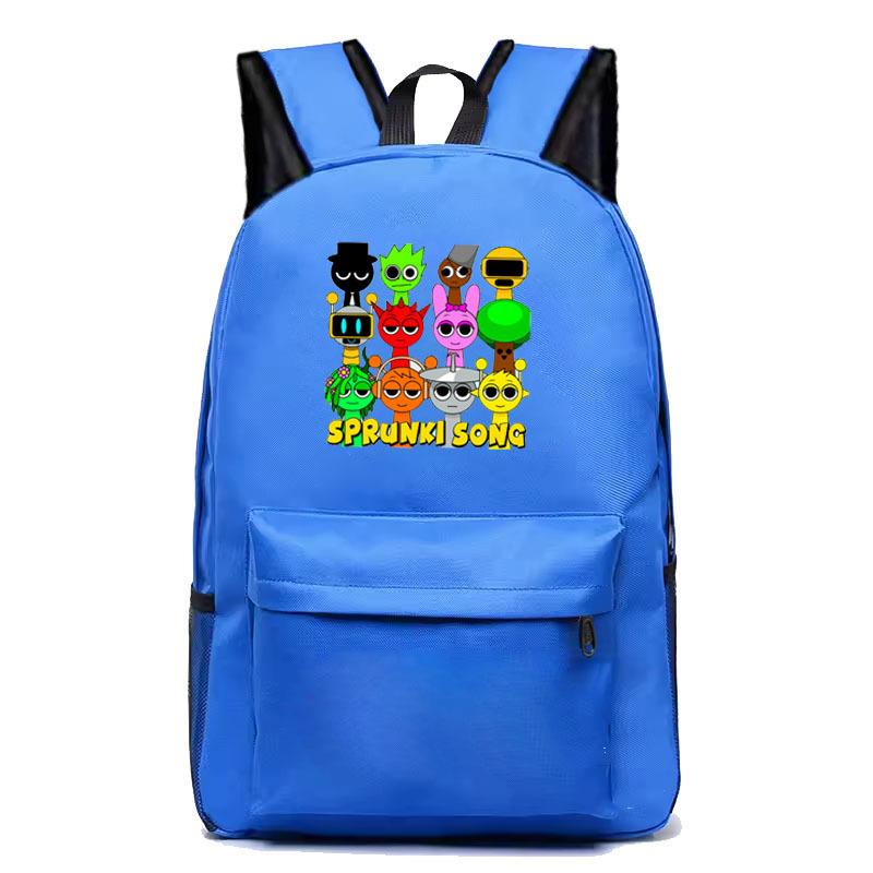 Rhythm Box Sprunki Cartoon Game Printed Backpack Student Bag Canvas Bag Children Cartoon