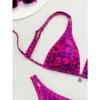 Summer purple red mature beautiful bikini set suitable for women to take photos by the sea