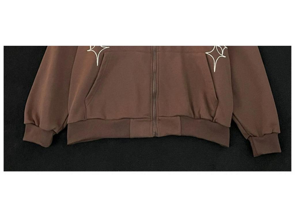 Men's Hooded Cardigan: Trendy American High Street Oversized Embroidered Sportswear for Spring and Autumn Couples.