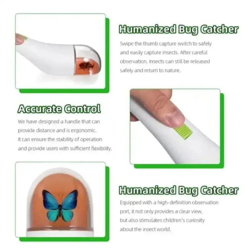 2pcs Transparent Insect Catcher Handheld Portable Tube Insect Catcher Quick-Release Bug Catching Tool for Outdoor Kid Observation Toy
