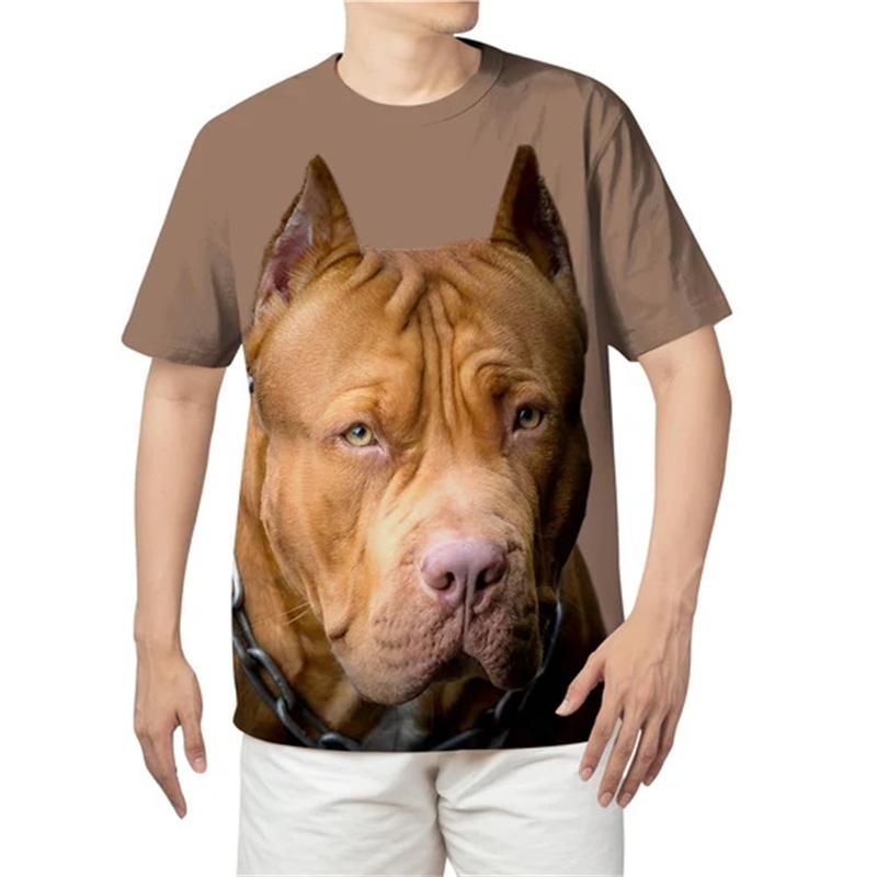 3D Printed Pet Bulldog Animal Print T Shirt For Men Y2k Fashion Fun American Bully