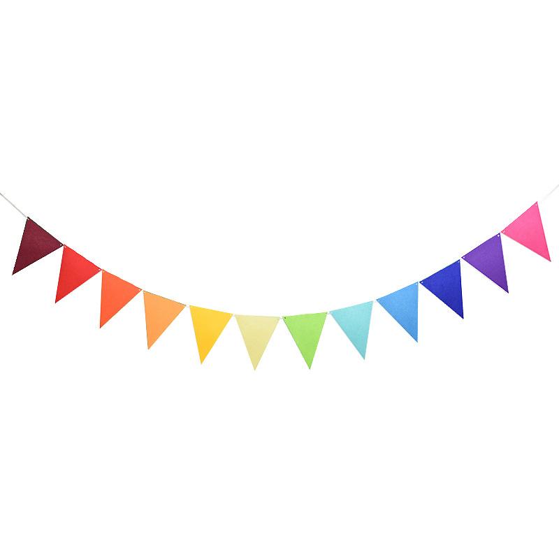 12 Flags Colorful Triangle Pennant Flags Garland Multicolor Felt Banner Bunting Flag for Home Baby Shower Birthday Party Decor 5