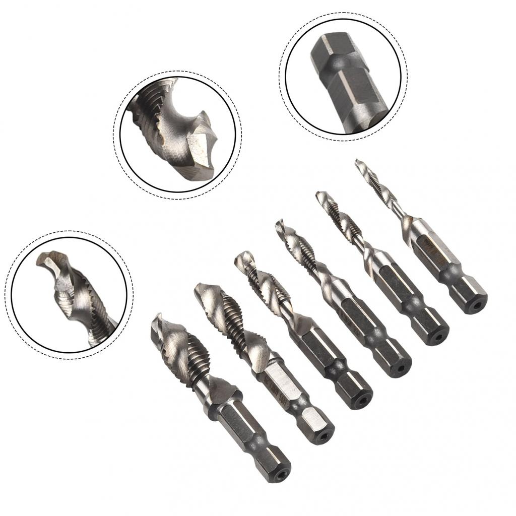 Tap Drill Bits Hex Shank HSS 4341 Hand Drill M3-M10 Silver