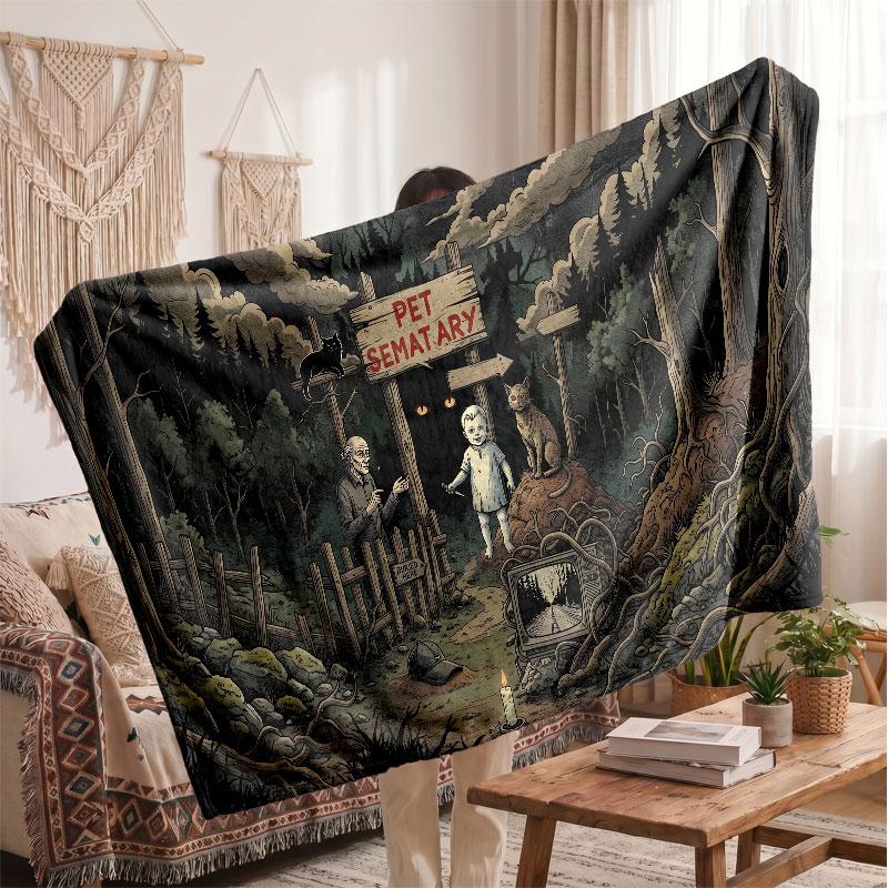 Warm Flannel BlanketPet Sematary Soft Cozy Throw Blanket for Bedroom Couch