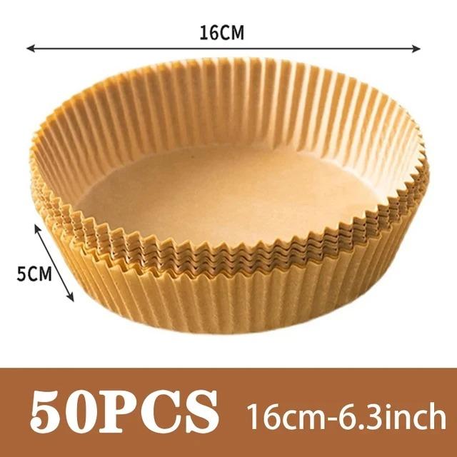 50/100Pcs Air Fryer Disposable Paper Square Round Baking Paper Barbecue Plate NonStick Mat Kitchen Oven Oil Absorbing Paper Tool