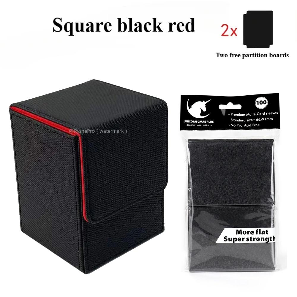 100 Premium Card Sleeves 66x91mm and Trading Card Storage Box Holds 100+ Commander Deck Box for MTG PTCG Baseball Sports Cards