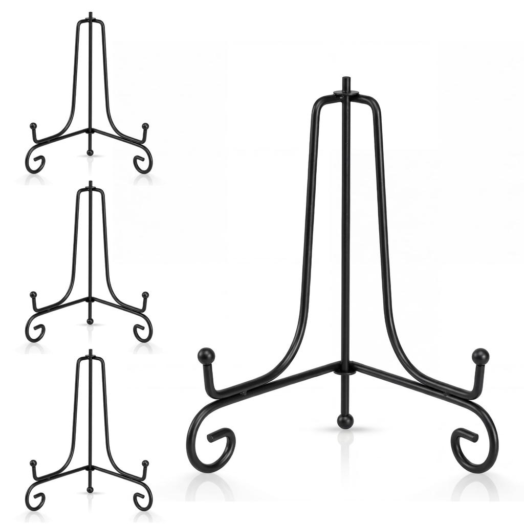 Artliving Plate Stands for Display, 4 Inch Black Iron Easel Plate Display Photo Holder Stand, Displays Picture Frames, Decorative Plates
