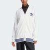 Adidas Originaler Stripet Løstsittende Sports Cardigan Dame Topper Han-Jade-Hvit IT9829