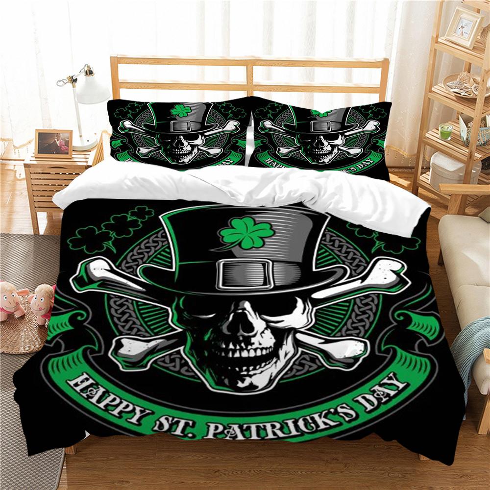 3D Skull Printing Duvet Cover Set Cartoon Bedding Set Highend Pillowcase Children Bedding Suit Single Size Double Size Bed Cover