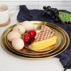 Style Retro Metal Western Steak Round Fruit Serving Dish Cake Tray Dining Plate Kitchen Tableware