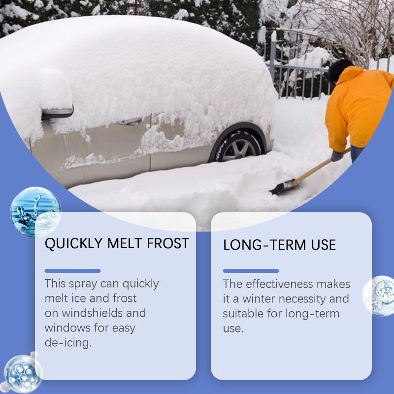 Fast Dissolving Car Ice Melt Spray Gentle Snow Removal Formula Safe for Paint Windshield Deicing Solution for Cold Weather