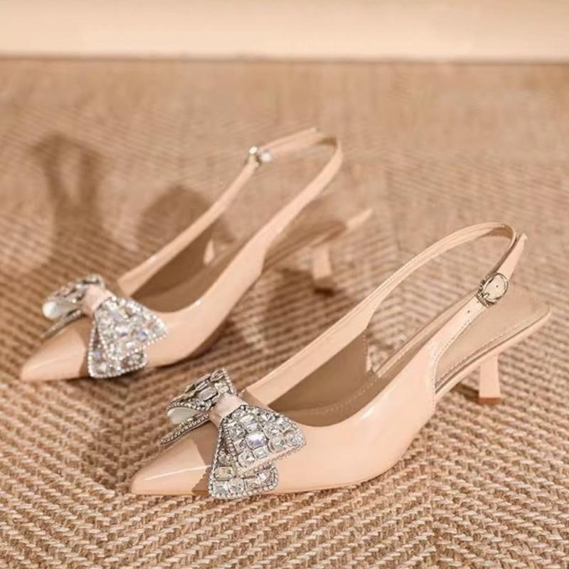 Fashion Fine Heeled Shoes Shallow Mouth Stiletto Beige Fabric Slides PU Rubber High Thin Fine Heeled Shoes Shallow Mouth Stiletto Beige