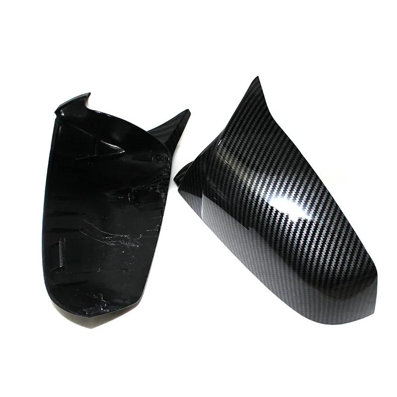 Side Wing Rearview Mirror Cover Cap For BMW 5 6 7 Series E60 E61 E63 E64 F01 F02-F04 F06 F07 F10 F11 F12 F13 Carbon Fiber Black