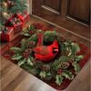 Red Bird Christmas Man Welcome Door Mat Front Door Mat Outdoor Entrance Mat with Christmas Door Mat Home Decor Check-in Gift
