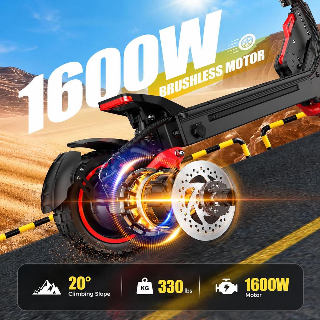 FREEBOY J15Max Foldable Electric Scooter For Adults, 48V 18Ah Lithium Battery, Off Road EScooters, Daily Commuting E‑Scooter, 10 Inch All‑Terrain Tire