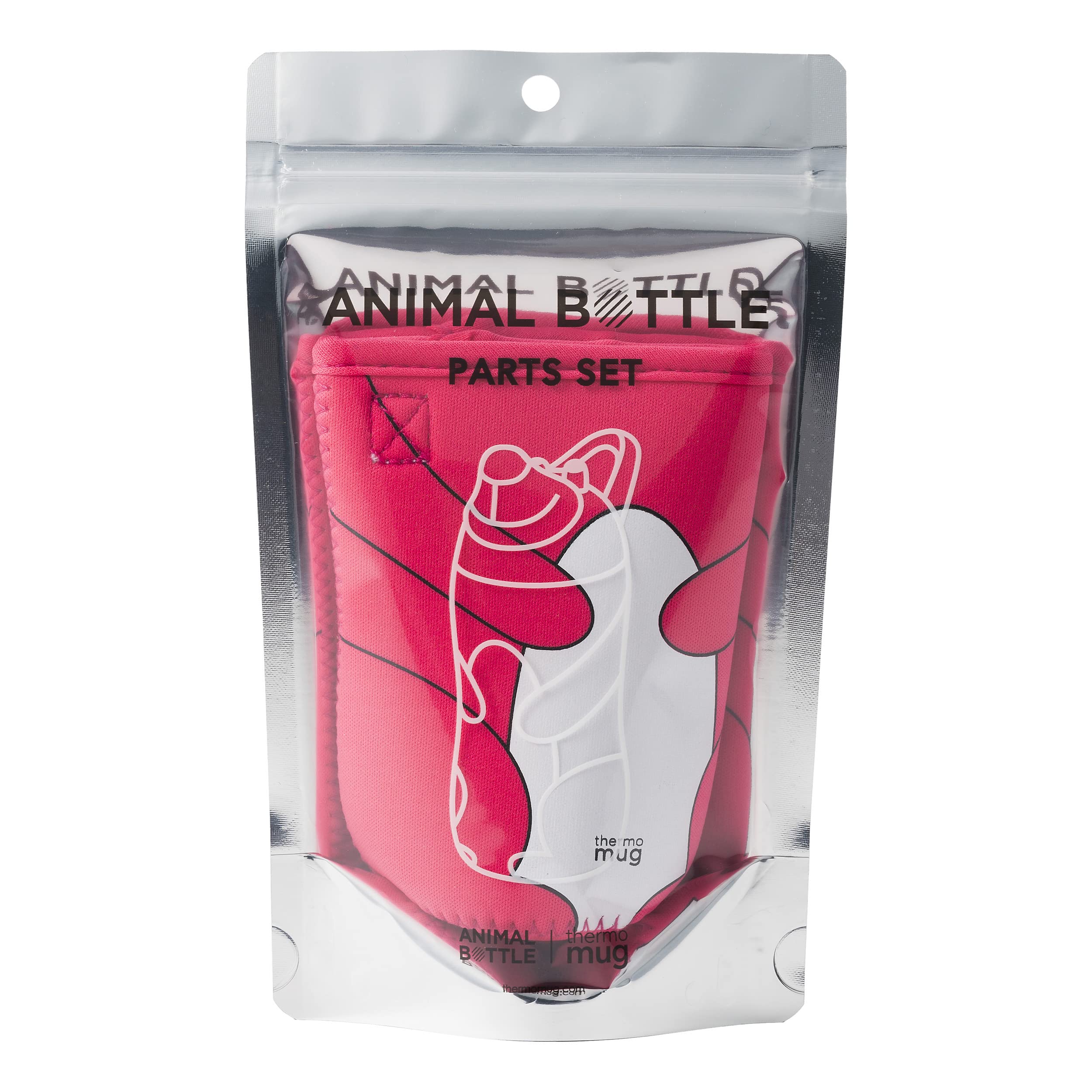 ТЕРМОКРУЖКА БУТЫЛКА-ЖИВОТНОЕ МЕДВЕДЬ Крышка-чехол Розовый AB20-CV