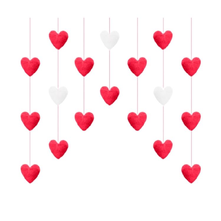 

Modern Curtain Door Decor Heart Shaped String Pendant Curtain for Living Space червоний/білий