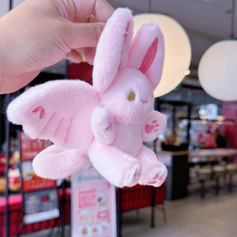 15cm Kawaii Bat Rabbit Plush Toys Cute Bat Rabbit Plush Pendant Keychain Backpack Decor Plushies Stuffed Animals Doll Kids Gift