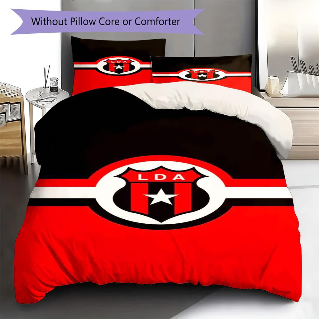 Alajuelense Pattern Bedding Set Quilt Cover Pillowcase Home Decor Gift (1 * duvet cover + 2 * pillowcase, without core)