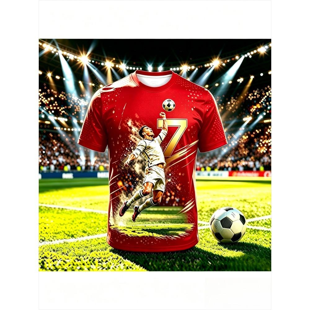 Kids #7 Soccer Jersey Unisex Football T-shirt Top Summer Fashion Print Casual Women Short Sleeve Men's Breathable Tee Shirt