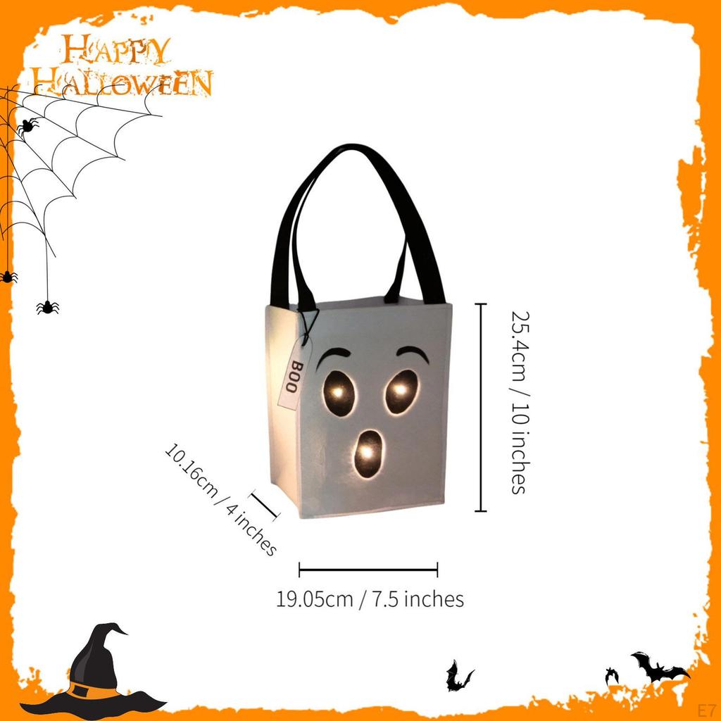 Halloween Candy Bag Gift Tote Trick or Treat Light up for Party Cosplay