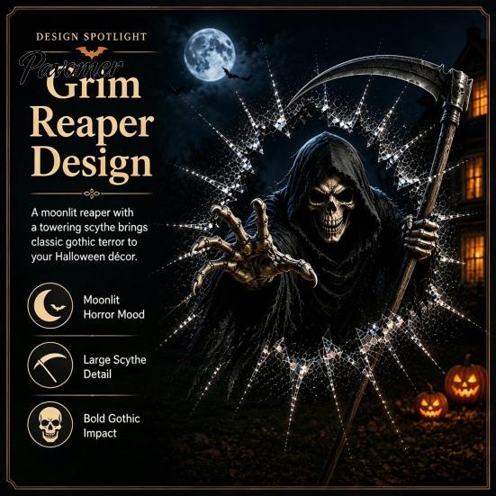 Ghost Witch Decals Halloween Window Decal, 3D Crack Glass Spooky Decoration, Pumpkin Skeleton Indoor Ornamentation Break in Stickers, Illusion Mirror
