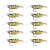 10pcs Shrimp Simulation Soft Prawn Lure Bait Hook Tackle Bass Fishing Lures